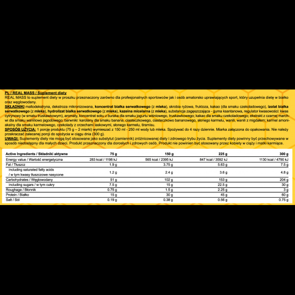 Real Mass Gold Edition Gainer 3KG Chocolate Hazelnut