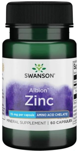 Swanson Albion Chelat Cynku 15mg 60kaps