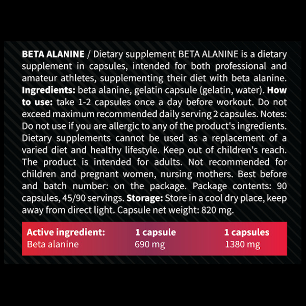 ProActive Beta Alanina 690mg 90kaps