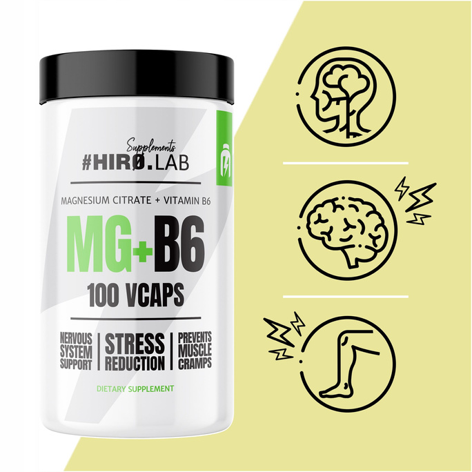 Hiro.Lab Magnesium + Vitamin B6 100vcaps