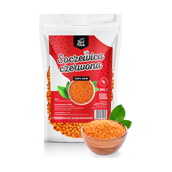 Real Foods - Soczewica Czerwona 1000g