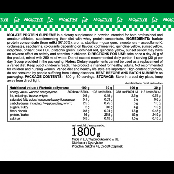 ProActive Isolate 1800g chocolate