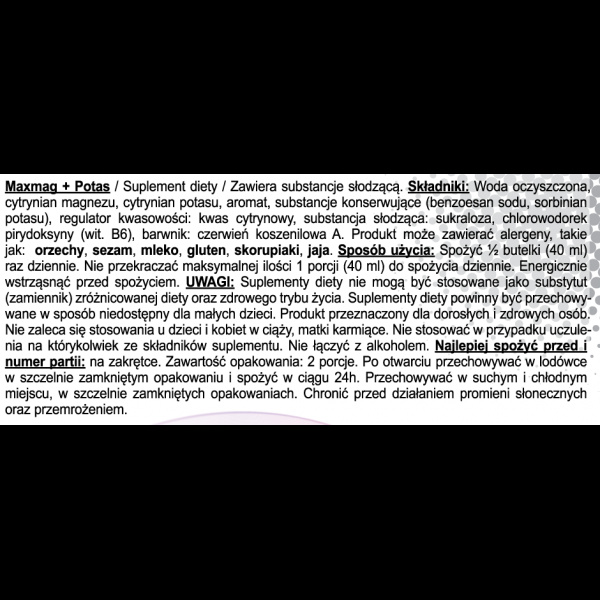 Real Pharm MAX MAG  + POTAS SHOT Magnez + Potas 80ml