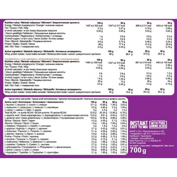 Real Pharm Real Isolate 100 - 1800g VANILIA ALMOND