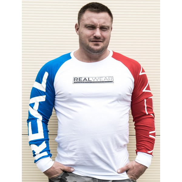 REAL WEAR LONGSLEEVE WHITE-RED-BLUE