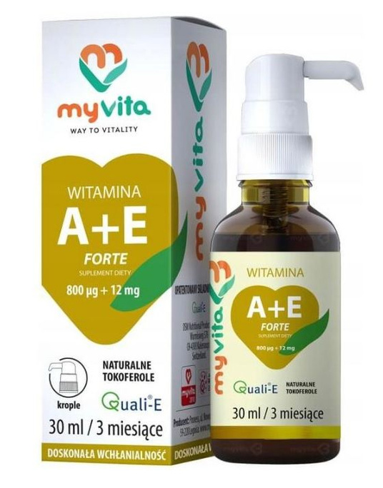 MyVita Krople wit. A+E (800mcg+12mg) Forte 30ml