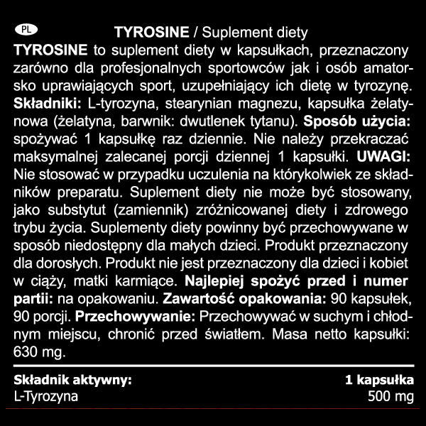 Real Pharm - Tyrosine Tyrozyna 90kaps