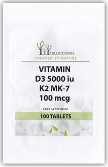 FOREST Vitamin D3 5000IU K2MK7 100mcg 100tab.
