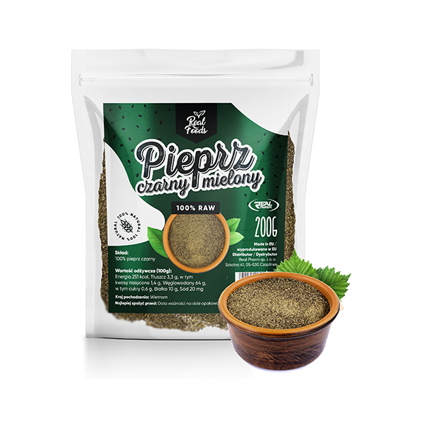 Real Foods - Pieprz czarny mielony 200g