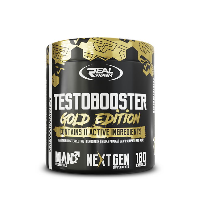 REAL PHARM TESTOBOOSTER WZMACNIACZ TESTOSTERONU GOLD EDITION 180 CAP