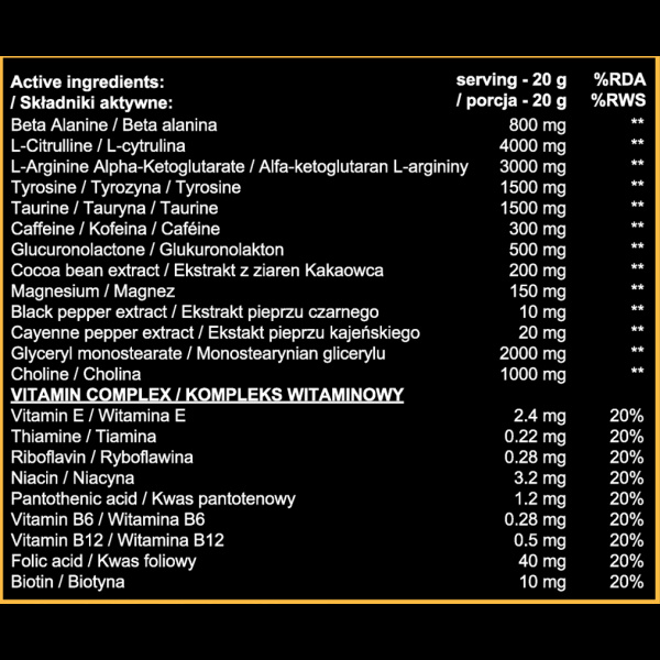 BEHEMOTH PREWORKOUT 500g