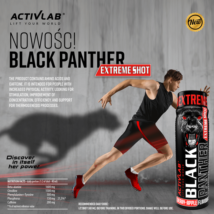 Activlab Black Panther Extreme Shot 80ml Jabłko Wiśnia