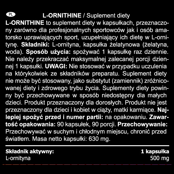 Real Pharm L-Ornithine L-ornityna 90kaps