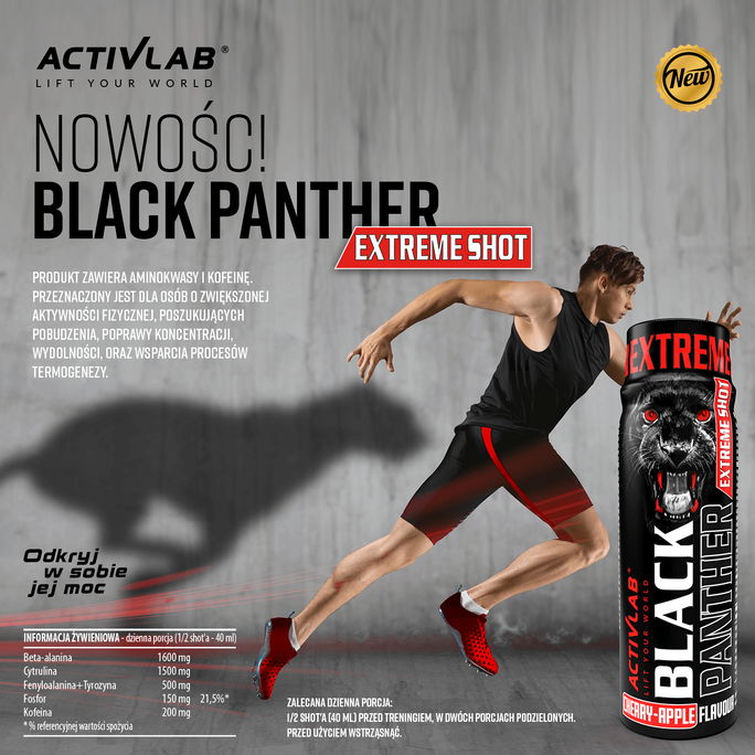 Activlab Black Panther Extreme Shot 80ml Jabłko Wiśnia