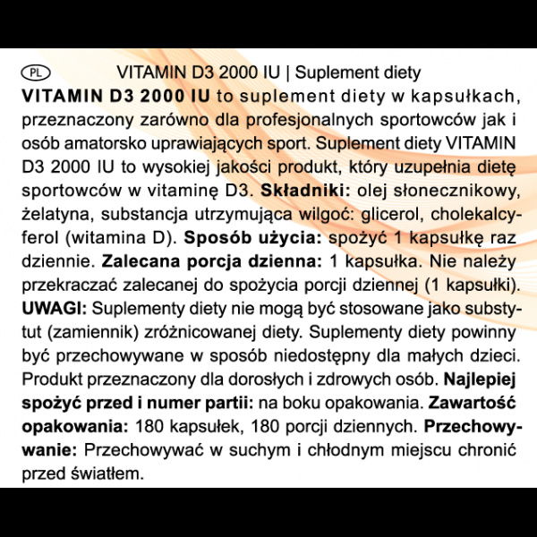 Real Pharm D3 2000iu Vitamin D3 180 Kapseln