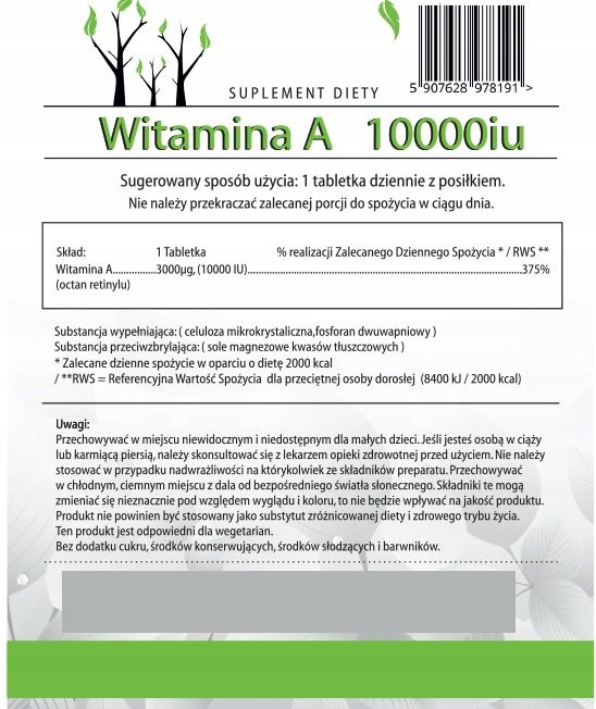 FOREST Vitamin Witamina A 10000iu 250tab.