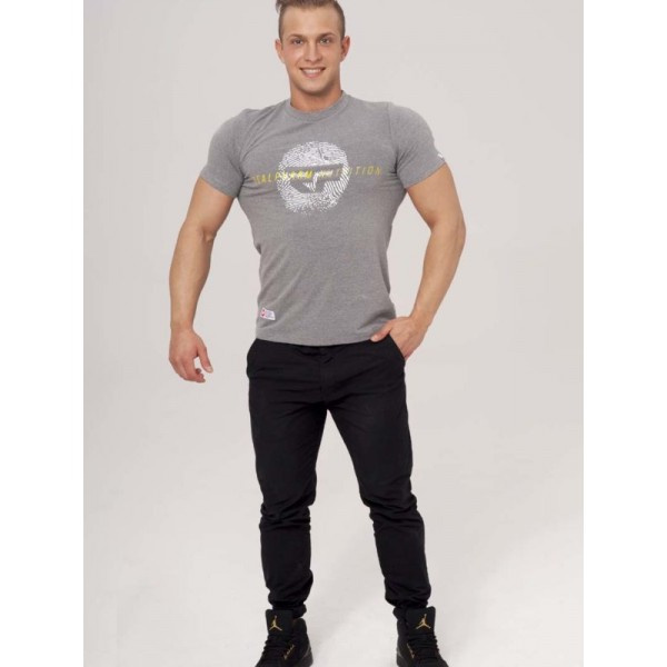 TSHIRT ODCISK SZARY