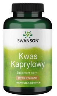 Swanson Kwas kaprylowy 600mg 60 softgels
