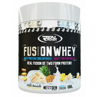 Real Pharm Fusion Whey 600g protein with fruit pieces