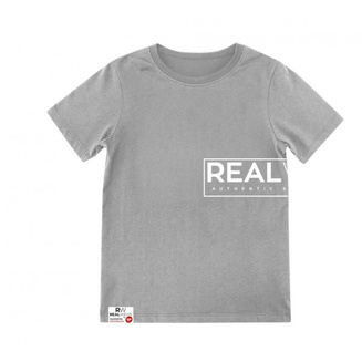 Real WEAR T-Shirt "Vorderseite Rückseite" Grau
