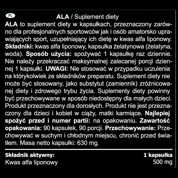 Real Pharm ALA Kwas alfa-liponowy 90kaps