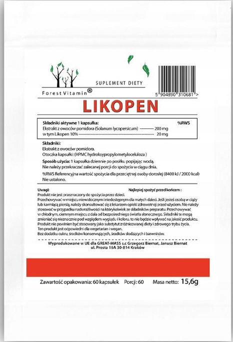 FOREST Vitamin Likopen 60caps