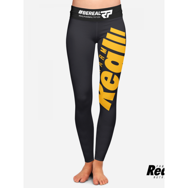 REAL WEAR LEGGINGS BARBELL BLACK - GOLD