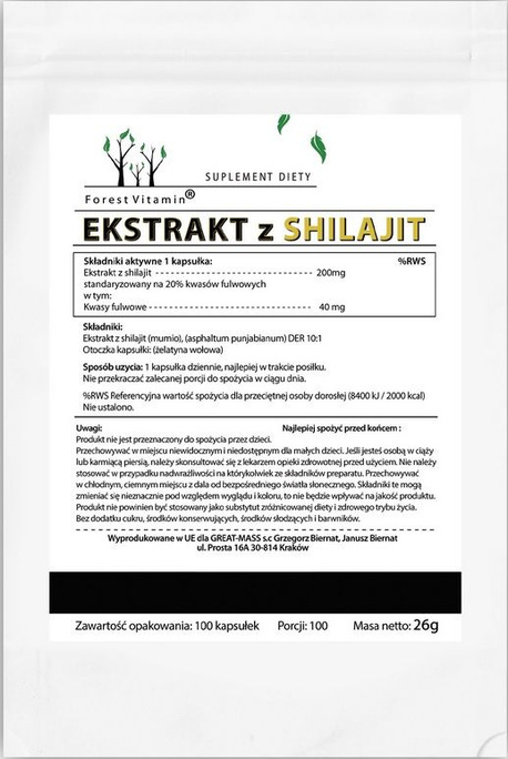 FOREST Vitamin Mumio 100kaps