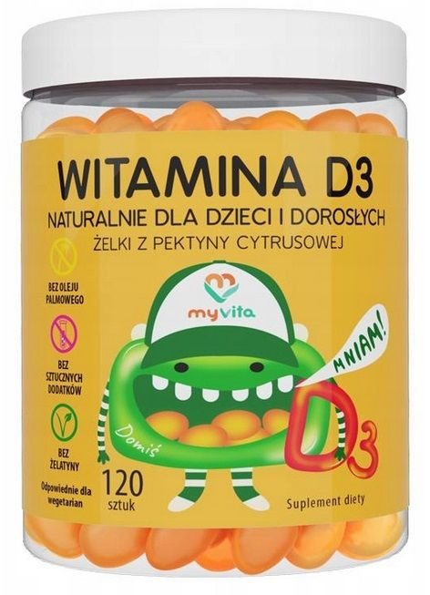 MyVita Żelki naturalne Witamina D3 Kids 1000iu 120
