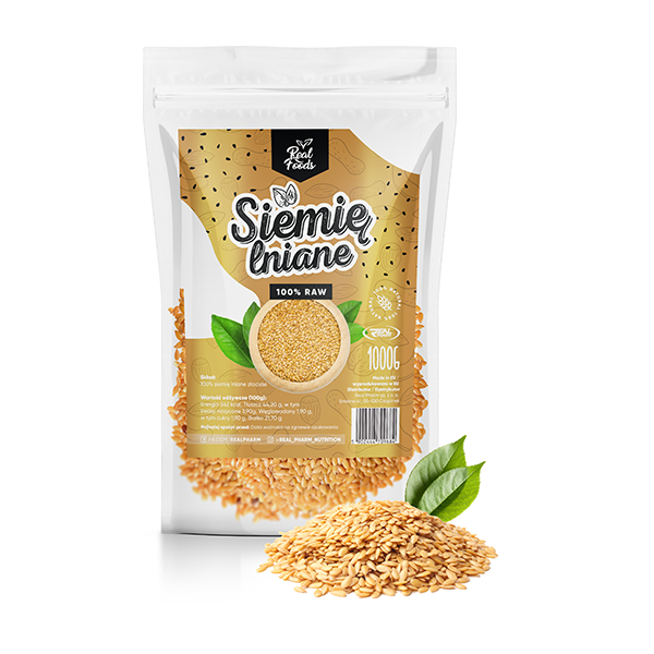 Real Foods - Siemię Lniane Złote 1000g