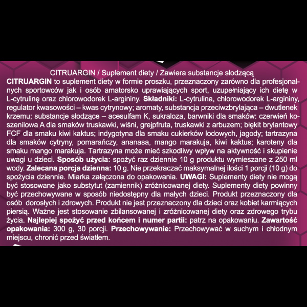 Real Pharm - CitruArgin CITRULINE ARGININE 300g Lemon