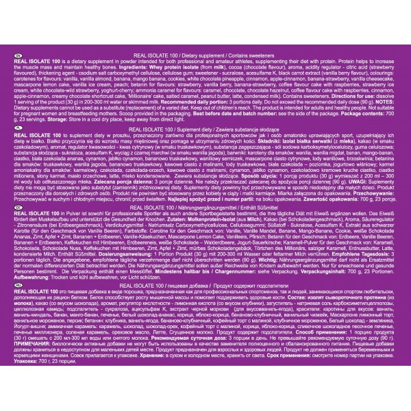 REAL PHARM REAL ISOLATE 100 Izolat Białka - 700G CARMEL